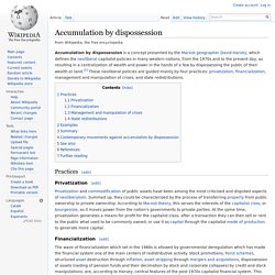 Accumulation by dispossession, wikipedia