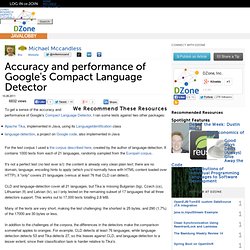 Accuracy and performance of Google's Compact Language Detector