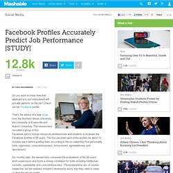 Facebook Profiles Accurately Predict Job Performance [STUDY]