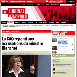 La CAQ répond aux accusations du ministre Blanchet