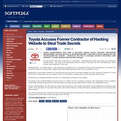 Toyota Accuses Former Contractor of Hacking Website to Steal Trade Secrets