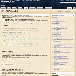 Ace3 - API/AceAddon-3.0 - WoW AddOns - WowAce.com