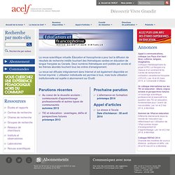 SITE + RSS + LETTRE ACELF : Revue Éducation et francophonie