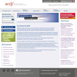 ACELF- Revue éducation et francophonie