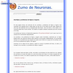 Acertijos y juegos de lógica e ingenio. Zumo de Neuronas.