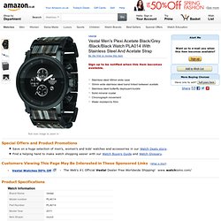 Vestal Men's Plexi Acetate Black/Grey/Black/Black Watch PLA014 With Stainless Steel And Acetate Strap: Vestal: Amazon.co.uk: Watches