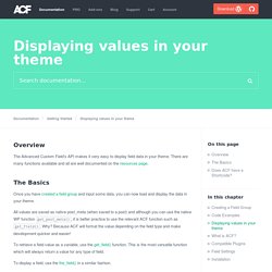 Displaying values in your theme