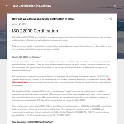 How can we achieve iso 22000 certification in India