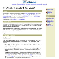 W3C QA - How to achieve Web standards and quality on your Web site?