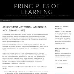 Achievement Motivation (Atkinson & McClelland – 1953)