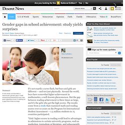 Gender gaps in school achievement: study yields surprises