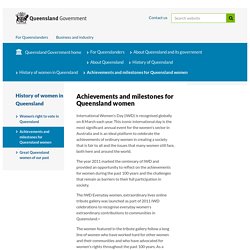 Achievements and milestones for Queensland women