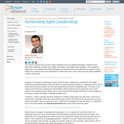 Achieving Agile Leadership