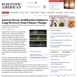 Ancient Ocean Acidification Intimates Long Recovery from Climate Change
