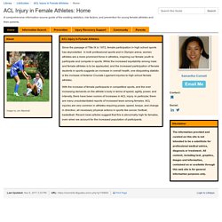 ACL Injury in Female Athletes (Samantha/91)