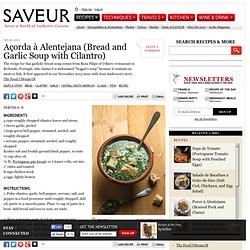 Açorda à Alentejana (Bread and Garlic Soup with Cilantro)