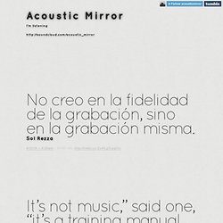 Acoustic Mirror