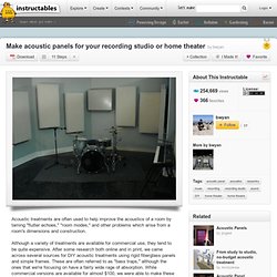 Make acoustic panels for your recording studio or home theater - StumbleUpon
