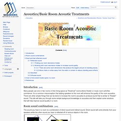 Acoustics/Basic Room Acoustic Treatments