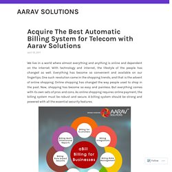 Aarav Solutions for The Best Automatic Billing System for Telecom