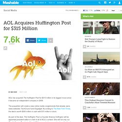 AOL Acquires Huffington Post for $315 Million