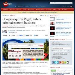 Google acquires Zagat, enters original content business