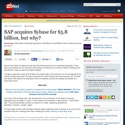 SAP acquires Sybase for $5.8 billion, but why?