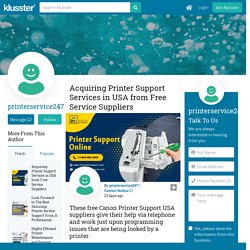 Acquiring Printer Support Services in USA from Free Service Suppliers on Canon Printers