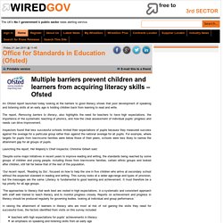 Multiple barriers prevent children and learners from acquiring literacy skills – Ofsted