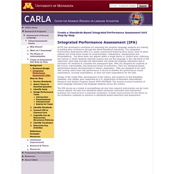 The Center for Advanced Research on Language Acquisition (CARLA): Assessment