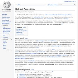 Rules of Acquisition - Wikipedia, the free encyclopedia - Nightly