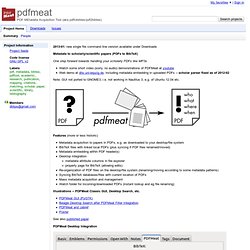 pdfmeat - PDF MEtadata Acquisition Tool (aka pdftobibtex/pdf2bibtex)