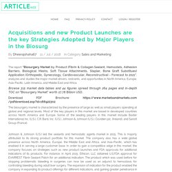 Acquisitions and new Product Launches are the key Strategies Adopted by Major Players in the Biosurg