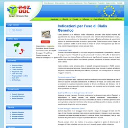 Acquisto cialis generico in italia