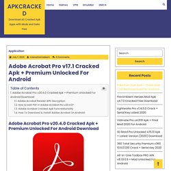 Adobe Acrobat Pro v17.1 Cracked Apk + Premium Unlocked For Android