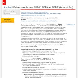 Adobe Acrobat XI * Fichiers conformes PDF/X, PDF/A et PDF/E (Acrobat Pro)