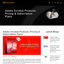 Adobe Acrobat Products: Pricing & Subscription Plans