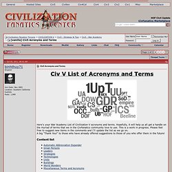 Civ5 Acronyms and Terms