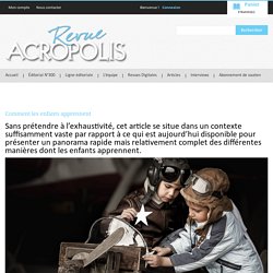 Revue Acropolis » Comment les enfants apprennent