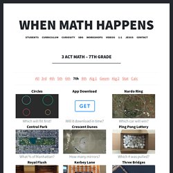 3 Act Math – 7th Grade – When Math Happens