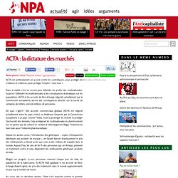 ACTA : la dictature des marchés