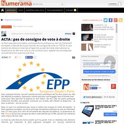 ACTA : pas de consigne de vote à droite