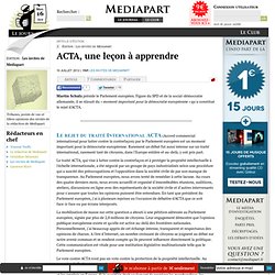 ACTA, une leçon à apprendre