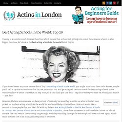 Best Acting Schools in the World: Top 20 - Acting in London