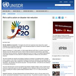 Rio’s call to action on disaster risk reduction