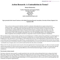 Action research: a contradiction in terms?