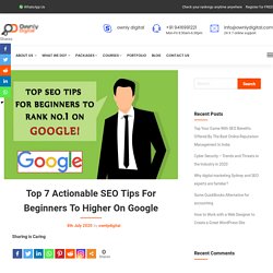 Top 7 Actionable SEO Tips For Beginners To Higher On Google 2019
