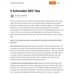 5 Actionable SEO Tips - by OP Design and Marketing - OP Design and Marketing