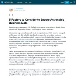 5 Factors to Consider to Ensure Actionable Business Data: mosdataentry