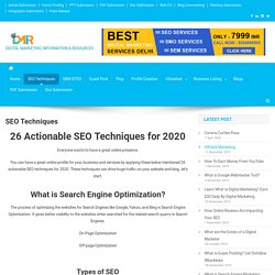 26 Actionable SEO Techniques for 2020